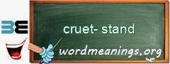 WordMeaning blackboard for cruet-stand